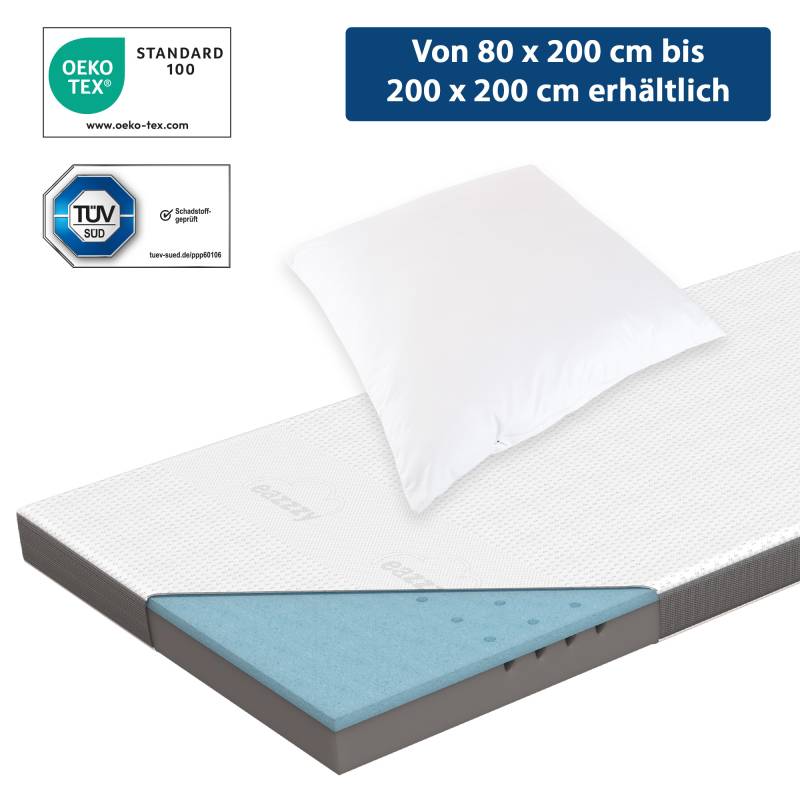 eazzzy Topper Deluxe | inkl. eazzzy Trend light Stützkissen 80x80cm | 100 x 200 x 9 cm von Genius