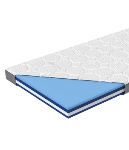 eazzzy Topper Royal Hybrid Größe 200 x 200 x 11 cm Matratzentopper mit Gel-Memory-Schaum, Federkern-Topper Temperaturregulierend, Antibakterielle Silbercover, Hart-Weich-2 Seite, einfache Befestigung von Genius