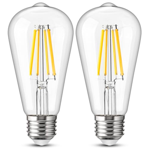 Genixgreen E27 LED Glühbirne ST64 4W Glühbirne 60W 850 Lumen Classic A Energieeffizienz Edison LED Glühbirnen 2700K Warmweiß Energiesparlampe, LED Glühbirne für Kronleuchter, 2Pack von Genixgreen