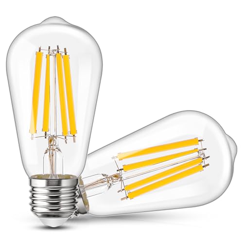 Genixgreen E27 LED Glühbirne ST58 4W Glühbirne 60W 850 Lumen Classic A Energieeffizienz Edison LED Glühbirnen 2700K Warmweiß Energiesparlampe, LED Glühbirne für Kronleuchter, 2Pack von Genixgreen