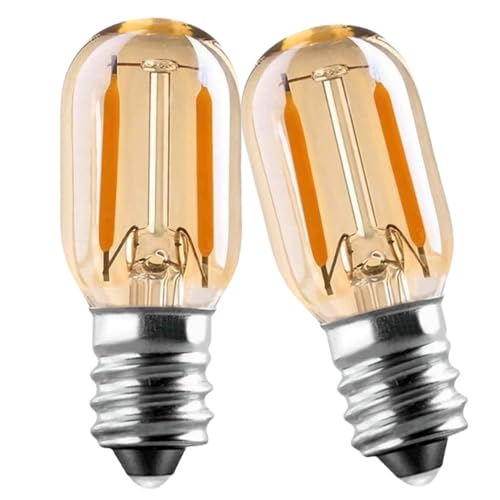 Genixgreen Glühbirne E14 Led Warmweiss 1W T22 Vintage Röhren Nachtlicht kühlschranklampe Ersetzt 10 Watt Glühlampen Equivalent, 2200K Nicht Dimmbar, 2er Pack von Genixgreen