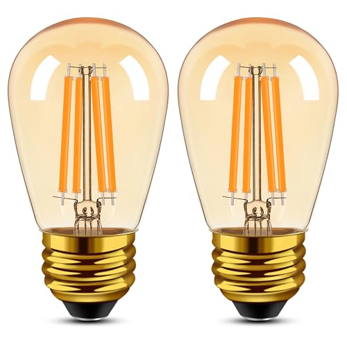Genixgreen LED Glühbirne E27 Warmweiss 2700K 4.8W (Ersetzt 40W) Filament Retro Edison Birne ST45 – Für Deckenleuchte, Lichterkette, Vintage-Lampe – 220V, 2er Pack von Genixgreen