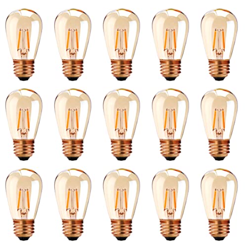 Led E27 Warmweiss Glühbirne ST45/S14 1W Vintage Glühbirne Ersetzt 10 W Glühlampen,2200K Warimweß Retro Edison Led Birnen, Nicht Dimmbar,15er Pack von Genixgreen