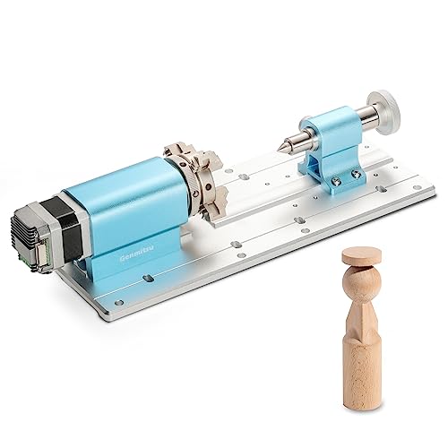 Genmitsu 4-Achsen-Rotationsmodul für CNC-Fräsmaschine 4040-PRO/3030-PROVer MAX/4040 Reno mit planetengetriebenem Schrittmotor, 10:1 Untersetzung, Werkstückbereich: Länge 10-200 mm, Durchmesser 2-50 mm von Genmitsu