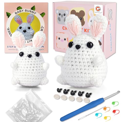 Genround Häkelpaket für Anfänger, Häkelset mit Schritt-für-Schritt-Video-Tutorials, Häkelset Anfänger Tiere Kinder Erwachsene von Genround