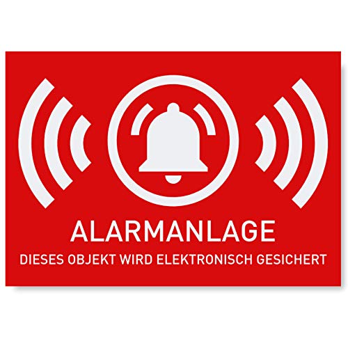 6 x Aufkleber Alarmgesichert (Klein - 5 x 3,5cm) - Schutz vor Einbruch in Auto und Wohnmobil - Aussenklebend - Alarm Sticker für mehr Sicherheit - Alarmanlage Aufkleber für außen - Geschlitzt von Gentle North