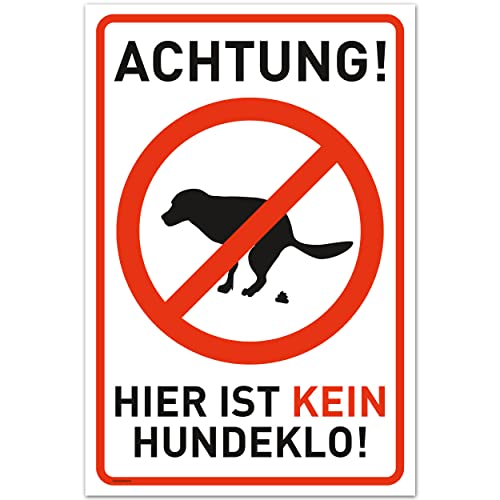 Schild Hunde kacken verboten (20 x 30 cm Kunststoff) - Kein Hundeklo - Hundekot Schild - Hunde Verbotsschilder - Hundeschilder von Gentle North