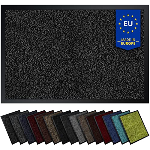 Gentle North Hochwertige Fußmatte anthrazit 90x150 groß für Innen & Außen - Schmutzfangmatte rutschfest, waschbar & wetterfest - Fussmatte für Eingangsbereich & Aussenbereich - Läufer Flur dünn von Gentle North