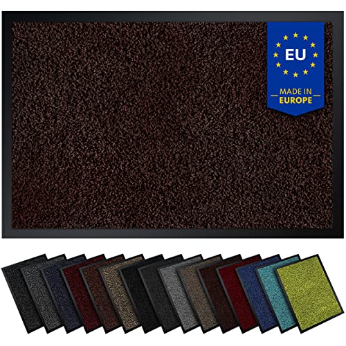 Gentle North Hochwertige Fußmatte braun 90x150 groß für Innen & Außen - Schmutzfangmatte rutschfest, waschbar & wetterfest - Fussmatte für Eingangsbereich & Aussenbereich - Läufer Flur dünn von Gentle North