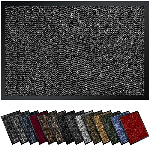 Gentle North Hochwertige Fußmatte grau schwarz 118x178cm groß für Innen & Außen - Schmutzfangmatte rutschfest, waschbar & wetterfest - Fussmatte für Eingangsbereich & Aussenbereich - Läufer Flur dünn von Gentle North