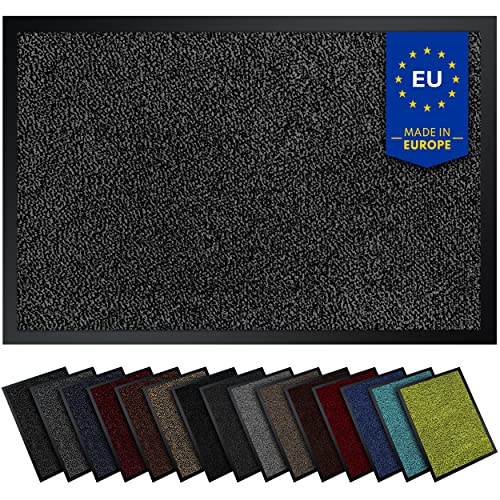 Gentle North Hochwertige Fußmatte grau-schwarz 90x120 groß für Innen & Außen - Schmutzfangmatte rutschfest, waschbar & wetterfest - Fussmatte für Eingangsbereich & Aussenbereich - Läufer Flur dünn Gentle North Hochwertige Fußmatte grau-schwarz 90x120 groß für Innen & Außen - Schmutzfangmatte rutschfest, waschbar & wetterfest - Fussmatte für Eingangsbereich & Aussenbereich - Läufer Flur dünn von Gentle North
