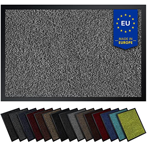 Gentle North Hochwertige Fußmatte hellgrau 40x60 groß für Innen & Außen - Schmutzfangmatte rutschfest, waschbar & wetterfest - Fussmatte für Eingangsbereich & Aussenbereich - Läufer Flur dünn von Gentle North