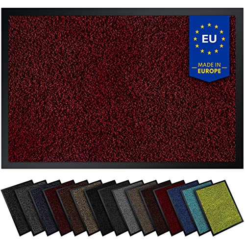 Gentle North Hochwertige Fußmatte rot 40x60 groß für Innen & Außen - Schmutzfangmatte rutschfest, waschbar & wetterfest - Fussmatte für Eingangsbereich & Aussenbereich - Läufer Flur dünn von Gentle North