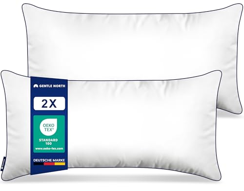 Gentle North Hochwertige Kopfkissen in Hotelqualität (40x80 cm groß)- 2er Set Flauschige, ergonomische Schlafkissen (Ökotex 100 Zertifiziert) - Mit Reißverschluss - Waschbar bis 60° von Gentle North