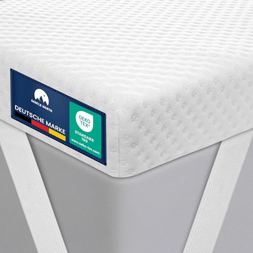 Hochwertiger Topper 100x200cm 7cm hoch - H2/H3 Matratzentopper mit weicher Gel-Memory- und stützender Komfortschicht - Ökotex 100 Zertifiziert - Bezug atmungsaktiv & waschbar von Gentle North