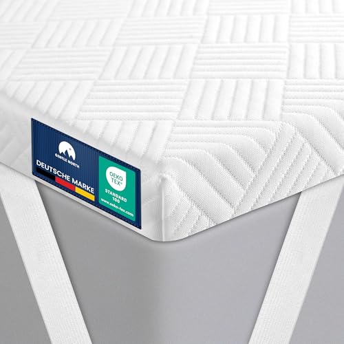 Hochwertiger Topper 80x200cm 7cm hoch - Matratzentopper mit weicher, kühlender Gel-Memoryschicht ab 100 kg - Ökotex 100 Zertifiziert - Bezug atmungsaktiv & waschbar von Gentle North