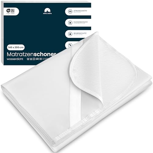 Matratzenschoner 140x200 cm wasserdicht - Matratzenauflage als Nässeschutz für Kinder oder bei Inkontinenz - Waschbarer Matratzenschutz mit 4 Eckgummis - Kein Knistern - Oeko-TEX 100 & Made in EU von Gentle North