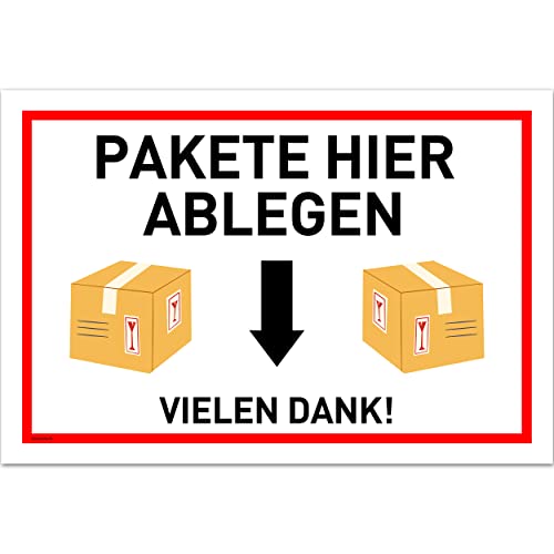 Paket Ablageort Schild (30 x 20 cm) - Ablageort für Zustellung Kennzeichnung - Paketbox Schild - Abstellgenehmigung erteilen von Gentle North