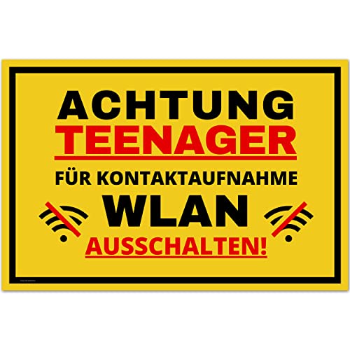 Vorsicht Teenager Schild (30 x 20 cm) - Lustiges Geschenk für Teenager zur Jugendweihe oder zum Geburtstag -Türschild als Teenager Zimmer Deko - Für Jungen und Mädchen von Gentle North
