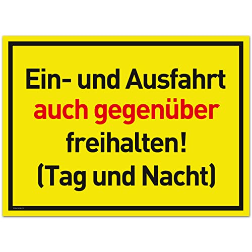 XXL Einhart Freihalten Schild (44x32 cm Kunststoff) - Ausfahrt freihalten Schild - Nie Wieder zugeparkt - Auch Gegenüber - (Gelb) - Tag und Nacht freihalten XXL Einhart Freihalten Schild (44x32 cm Kunststoff) - Ausfahrt freihalten Schild - Nie Wieder zugeparkt - Auch Gegenüber - (Gelb) - Tag und Nacht freihalten von Gentle North