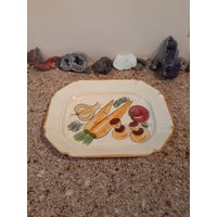 Vintage Design Craft 401 Made in The U S A Gemüse Designed Serviertablett Teller Erntedank Herbst Service Platte Dekor Wand Aufhänger von GentleMenShop