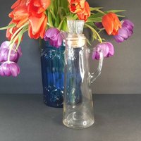 Vintage Glas, Flasche Karaffe, Klarglas Vintage, Barware, Karaffe Mit Stopfen von GentlyLovedCA