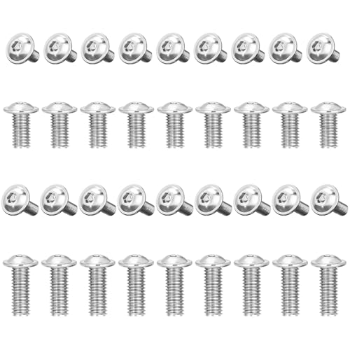 Gentpovth 36 Stück Schrauben Edelstahl Innensechskant,18 x M6 x 16 mm+18 x M6 x 20 mm,Linsenkopfschraube mit Innensechsrund,Tellerkopfschrauben,Rundkopfschrauben,Rostfreie Schrauben,nach ISO 7380-2 von Gentpovth