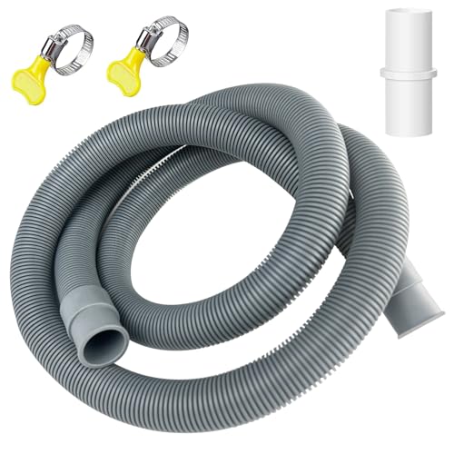 Gentpovth 1.5M x 20 mm Ablaufschlauch Verlängerung für Waschmaschinen,Ablaufschlauch Verlängerung Set inkl 1 Schlauchverbinder 2 Schlauchschellen,für Waschmaschinenschlauch,Geschirrspüler,Trockner von Gentpovth