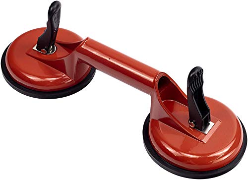 Saugnäpfe Heber,Schwerlast Aluminium Vakuum Saugnapf Griffe zum Umzug Glas/Fußboden Spalt Fixer//Fenster/Dellen Abzieher/Fliese,Pad Heben,Orange von Genubi Industry