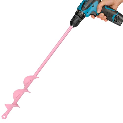 Schlangenbohrer zum Bepflanzen, 4,6 x 41,5 cm, Gartenschneckenbohrer für 3/8-Zoll-Sechskantantrieb-Bohrer, Erdpfostenlochbagger, Blumen-Pflanzgefäß-Bohrer, Erdbohrer zum Einpflanzen, Beeten, schnelles von Genubi Industry