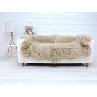 Echter Schaffell-Teppich, Echtes Schaffell, Weicher Lammfell-Teppich, Flächenteppich, Taupefarbener Pelzteppich, Doppeltes von GenuineSheepskin