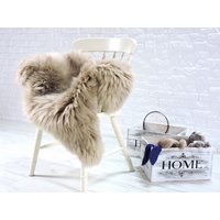 Echter Schaffell Teppich, Kuscheldecke, Wollteppich, Beige Taupe Großes Schaffell, Boho Lederteppich, Bank Stuhlbezug 817 von GenuineSheepskin