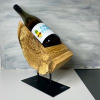 Weinständer Klein - Weinhalter Eschenholz Flaschenhalter Holz Tischdekoration Holz Gastgeschenk Hochzeitsgeschenk von GenussRAUMdesign