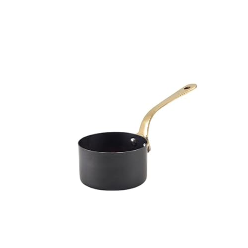 Genware Black Vintage Steel Mini Sauce Pan 7.8 x 4.5cm von Genware