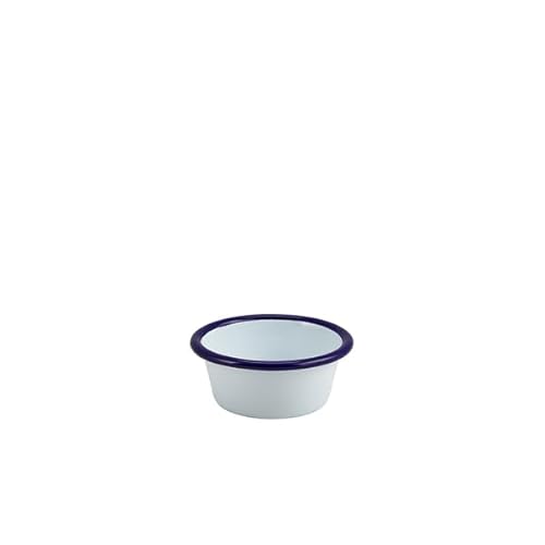 Genware Enamel Ramekin White with Blue Rim 8cm Dia 90ml/ 3.2oz Genware Enamel Ramekin White with Blue Rim 8cm Dia 90ml/ 3.2oz von Genware