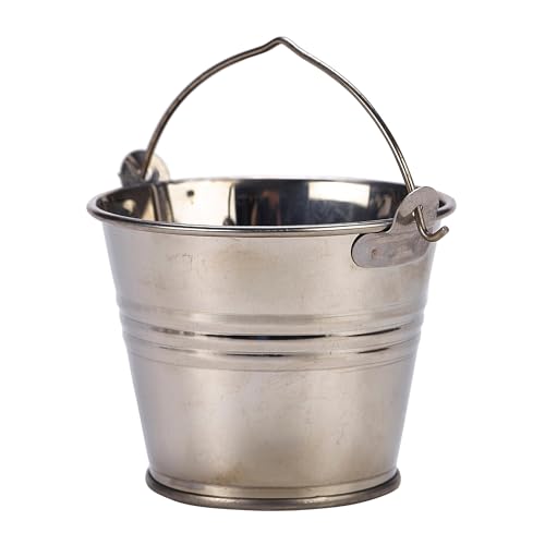 Genware Serviereimer aus Edelstahl, 7 cm, Mini-Eimer, Metall-Eimer, Chip-Eimer, Gewürzpakethalter, Aschenbecher-Eimer von Genware