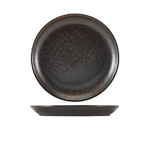 Genware Terra Porcelain Black Coupe Plate 24cm von Genware