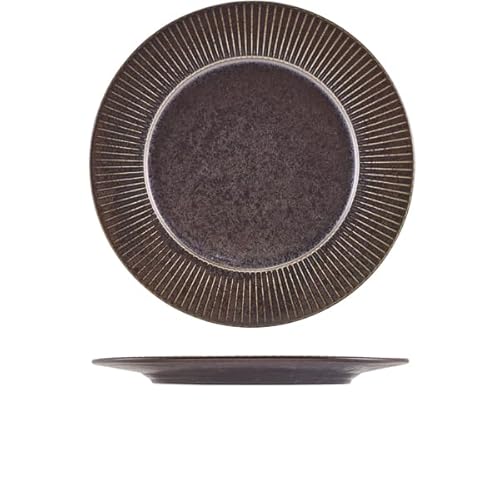 Genware Terra Porcelain Black Fluted Winged Plate 29cm Genware Terra Porcelain Black Fluted Winged Plate 29cm von Genware