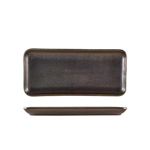 Genware Terra Porcelain Black Narrow Rectangular Platter 27 x 12.5cm von Genware