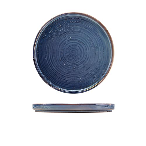 Genware Terra Porzellan-Teller, niedrig, 21 cm, Aquablau, 6 Stück von Genware