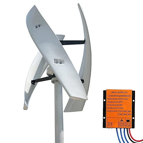 800W Vertical Windkraftanlage Helix-Magnetschwebachse Achse Windturbinengenerator Wind Turbine,12V 24V 48V Wind Generator mit Laderegler für den Garten im Freien von Genway