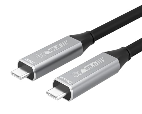 GeoHN.G Full-Featured USB C auf USB C Glasfaserkabel 15M, 5Gbps USB 3.2 Fernübertragung Videokabel mit PD 60W für VR-Headsets, Webcam, Kamera, Laptop, Mini-PC und Mehr von GeoHN.G
