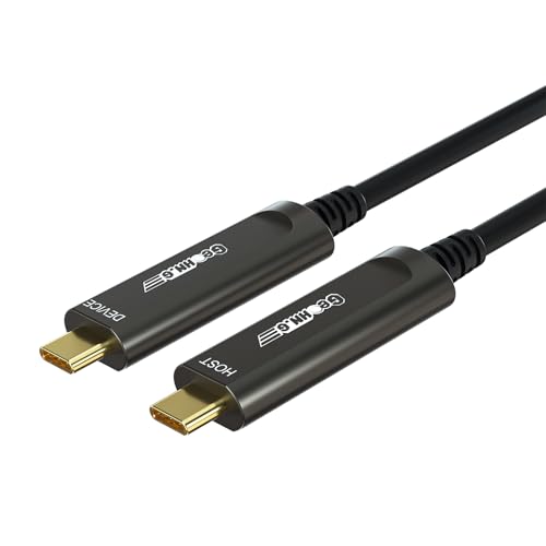 GeoHN.G Glasfaser USB C auf USB C Kabel 30M, USB 3.2 10Gbps Datenübertragung über große Entfernungen USB C Verlängerungskabel für VR, Kamera, Mini-PC, Laptop, Webcam, Drucker und Mehr von GeoHN.G