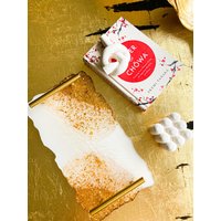 Weiß - Und Goldharz-Kunsttablett, Das Als Waschtisch-, Küchen - Dekorationstablett Verwendet Werden Kann, Einzigartiges Handgefertigtes Geschenk von GeodeArtByNeil