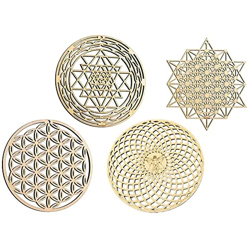 Geofray 4 StüCk Heilige Geometrie Wand Kunst des Lebens Gitter Akzent Kristall Gitter Brett Wand Skulptur Geofray 4 StüCk Heilige Geometrie Wand Kunst des Lebens Gitter Akzent Kristall Gitter Brett Wand Skulptur von Geofray