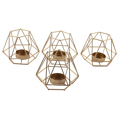 Geofray 4 StüCk Metall Geometrisches Design Tee Licht Votiv Kerzen Halter, Hohle Tee Licht Kerzen Halter für Hochzeit Haus Dekoration Geofray 4 StüCk Metall Geometrisches Design Tee Licht Votiv Kerzen Halter, Hohle Tee Licht Kerzen Halter für Hochzeit Haus Dekoration von Geofray