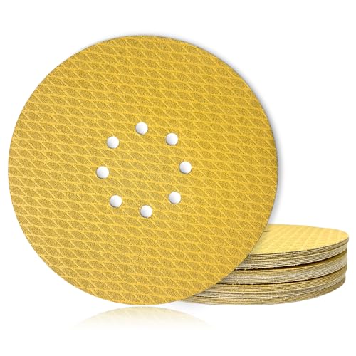 GEOGIEEW 50 Stück Schleifpapier 225mm Klett (Körnung 120) | Hochwertiges Schleifscheiben 8 Loch mit Aluminiumoxid & Latex-Papierbasis | Kompatibel mit Exzenterschleifer von Geogieew