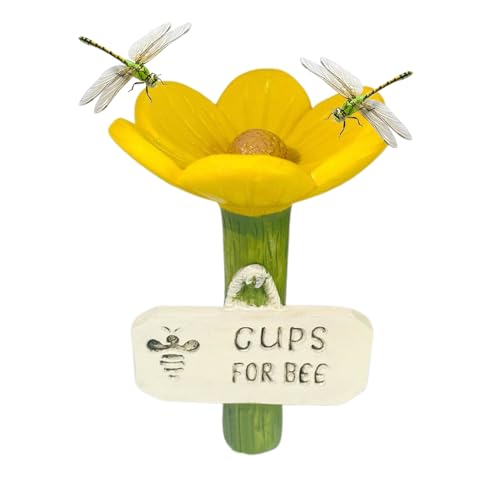 Geonoy Bienenbewässerung für Garten, blumenförmige Garten- -Trinkbecher | durstige Bestäuber, Futterspender für Schmetterlinge für Terrasse, Weg, Rasen, Auffahrt, Bauernhof-Dekoration von Geonoy