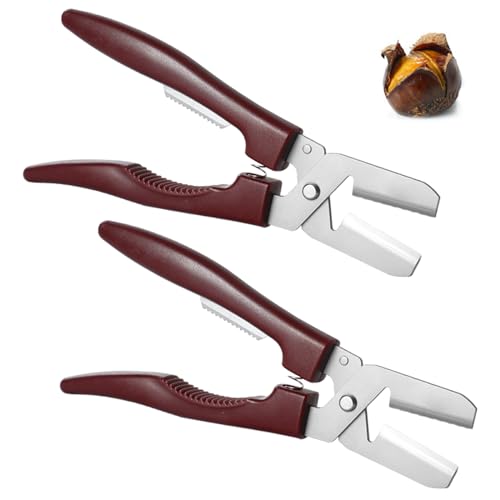 Chestnut Shell Opener, Portable Nutcracker Chestnut Clip, Walnut Chestnut Nut Shell Opener, Multifunctional Chestnut Peeler, Dried Fruit Cutter Tool for Home Restaurant (2PCS) von Georcep