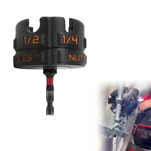 Nut Zipper Drill Attachment for Fast Nut and Bolt Removal, Durable High-Speed Power Drill Adapter for 1/4", 3/8", 1/2" Threaded Rods, for Conduit Racks, Strut Systems, and Overhead Fixtures Nut Zipper Drill Attachment for Fast Nut and Bolt Removal, Durable High-Speed Power Drill Adapter for 1/4", 3/8", 1/2" Threaded Rods, for Conduit Racks, Strut Systems, and Overhead Fixtures von Georcep